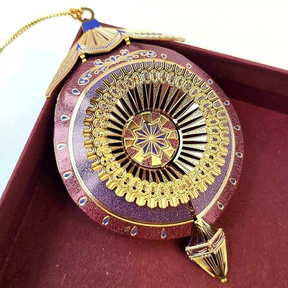 Baldwin Starry Light Christmas Ornament 4" 24kt Gold Finished Brass 2006 Purple - Picture 1 of 9